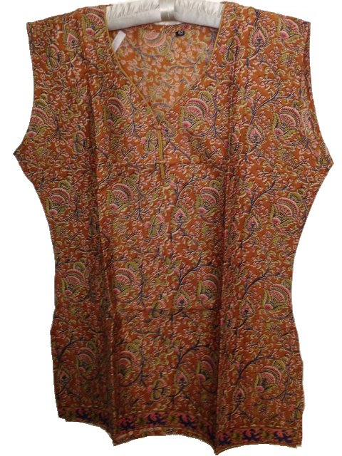 Cotton Silk Sleeveless Kurti / Tunic From India, INDIAN TUNIC #19526 ...