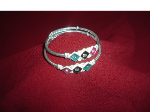 Pair of Indian silver bangles/kada for 